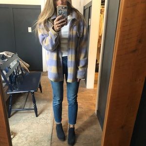 PAC Sun LA Hearts oversized plaid shacket medium